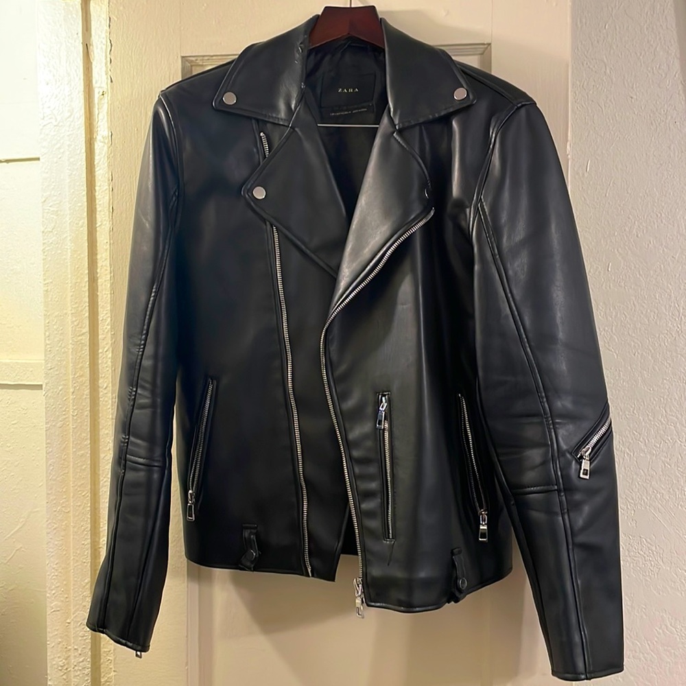 Zara Faux Leather Biker Jacket